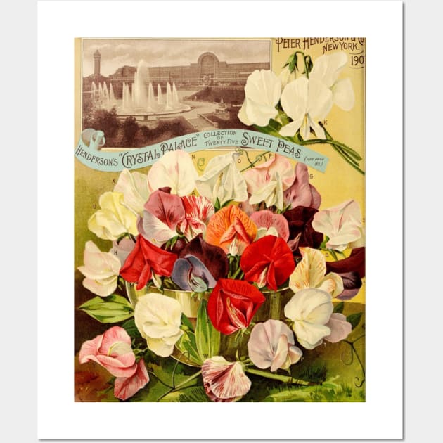 Sweet Peas Vintage Poster Wall Art by StacyDDDD